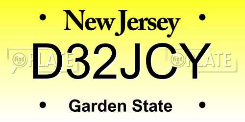 D32JCY New Jersey License Plate