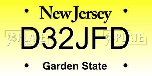 D32JFD New Jersey License Plate