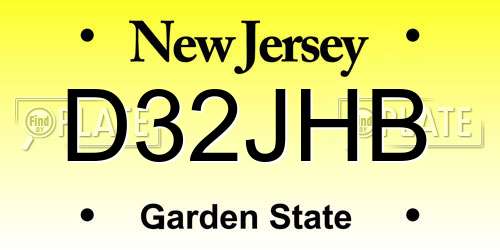 D32JHB New Jersey License Plate
