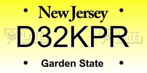 D32KPR New Jersey License Plate