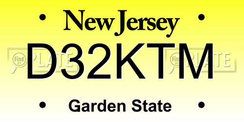 D32KTM New Jersey License Plate