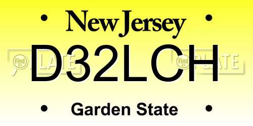 D32LCH New Jersey License Plate