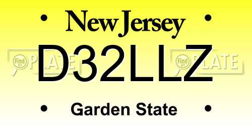 D32LLZ New Jersey License Plate