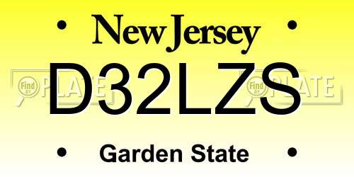 D32LZS New Jersey License Plate
