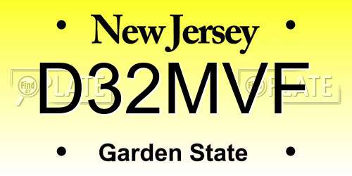 D32MVF New Jersey License Plate