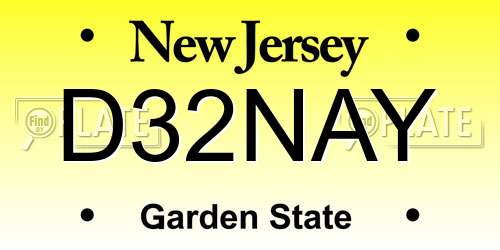 D32NAY New Jersey License Plate
