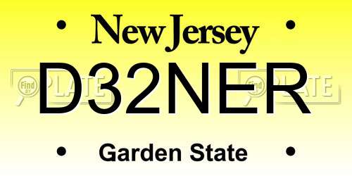D32NER New Jersey License Plate