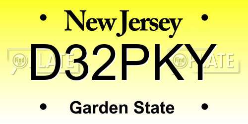 D32PKY New Jersey License Plate