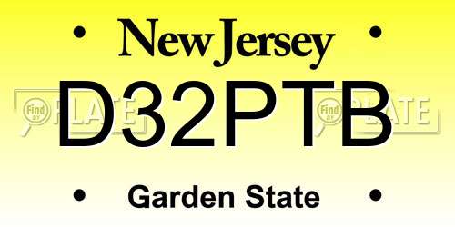 D32PTB New Jersey License Plate