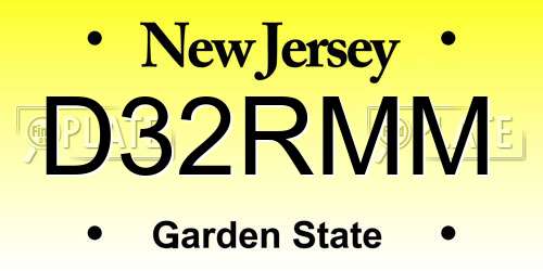 D32RMM New Jersey License Plate