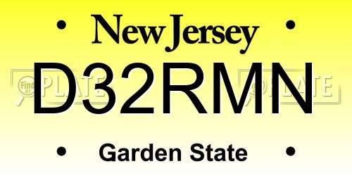 D32RMN New Jersey License Plate