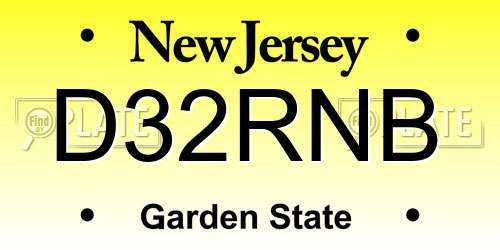 D32RNB New Jersey License Plate