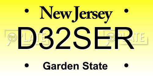 D32SER New Jersey License Plate