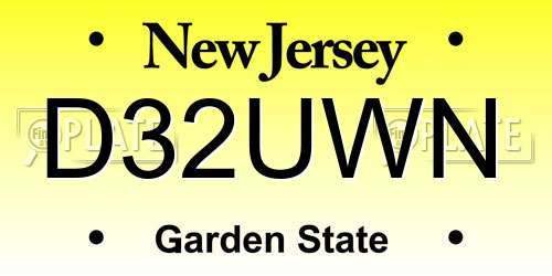 D32UWN New Jersey License Plate