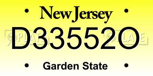 D33552O New Jersey License Plate