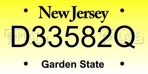D33582Q New Jersey License Plate