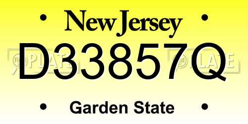 D33857Q New Jersey License Plate