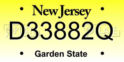 D33882Q New Jersey License Plate