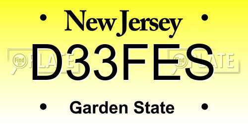 D33FES New Jersey License Plate