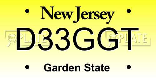 D33GGT New Jersey License Plate