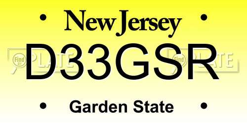 D33GSR New Jersey License Plate