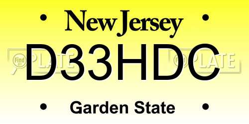 D33HDC New Jersey License Plate