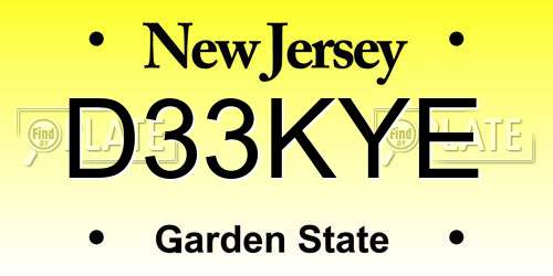 D33KYE New Jersey License Plate