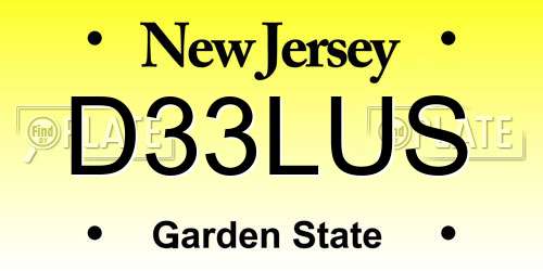 D33LUS New Jersey License Plate