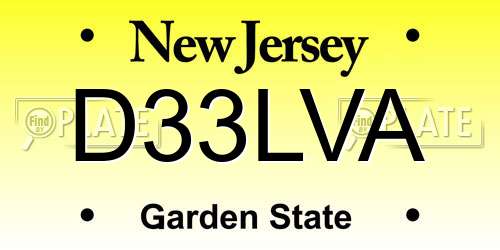 D33LVA New Jersey License Plate