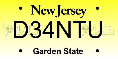 D34NTU New Jersey License Plate