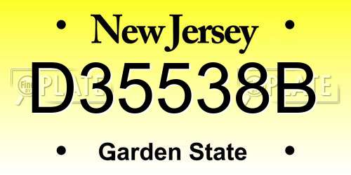 D35538B New Jersey License Plate