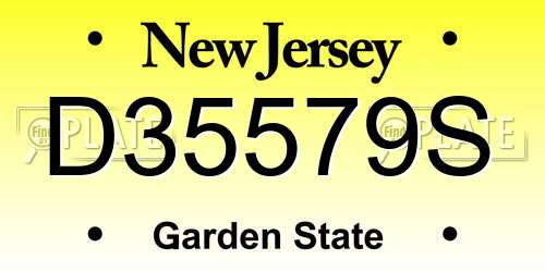 D35579S New Jersey License Plate