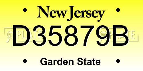D35879B New Jersey License Plate