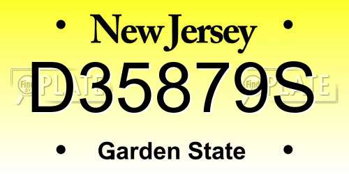 D35879S New Jersey License Plate