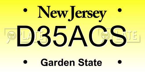 D35ACS New Jersey License Plate