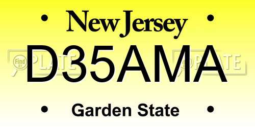 D35AMA New Jersey License Plate