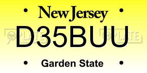 D35BUU New Jersey License Plate