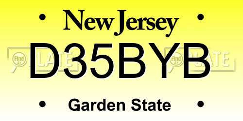 D35BYB New Jersey License Plate