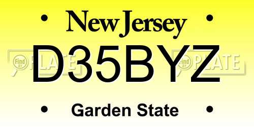 D35BYZ New Jersey License Plate