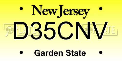 D35CNV New Jersey License Plate
