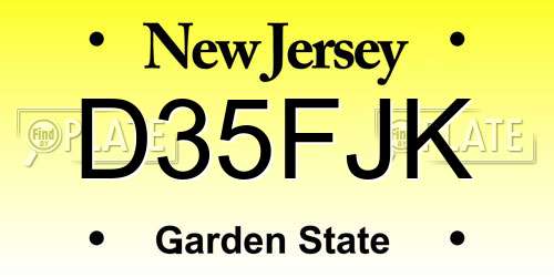 D35FJK New Jersey License Plate