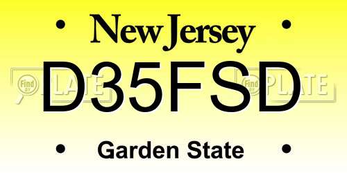 D35FSD New Jersey License Plate