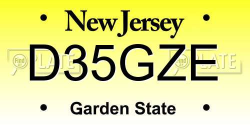 D35GZE New Jersey License Plate