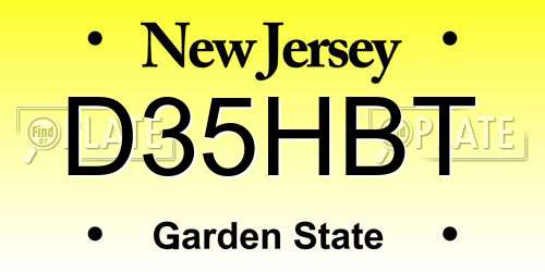 D35HBT New Jersey License Plate