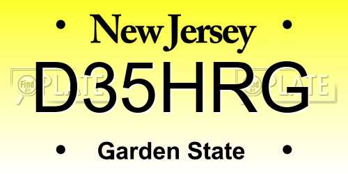 D35HRG New Jersey License Plate