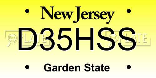 D35HSS New Jersey License Plate