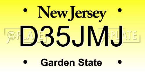 D35JMJ New Jersey License Plate