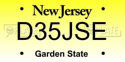 D35JSE New Jersey License Plate