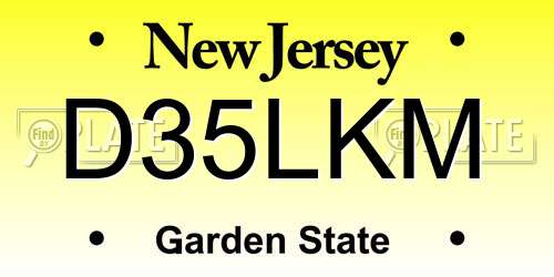 D35LKM New Jersey License Plate