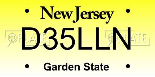 D35LLN New Jersey License Plate